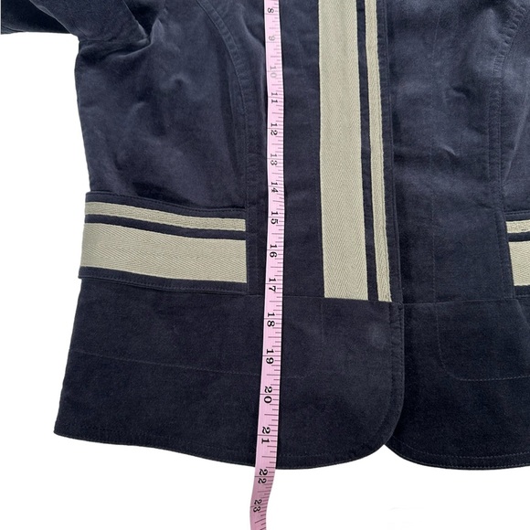 Sundance Velveteen Furlough Jacket Velvet Military Blazer Blue Womens 6 RARE - Picture 12 of 12